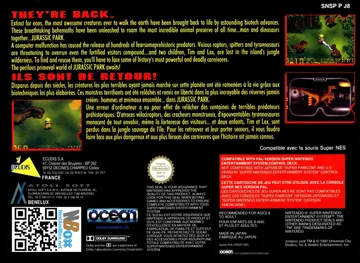 Jurassic Park (France) box cover back